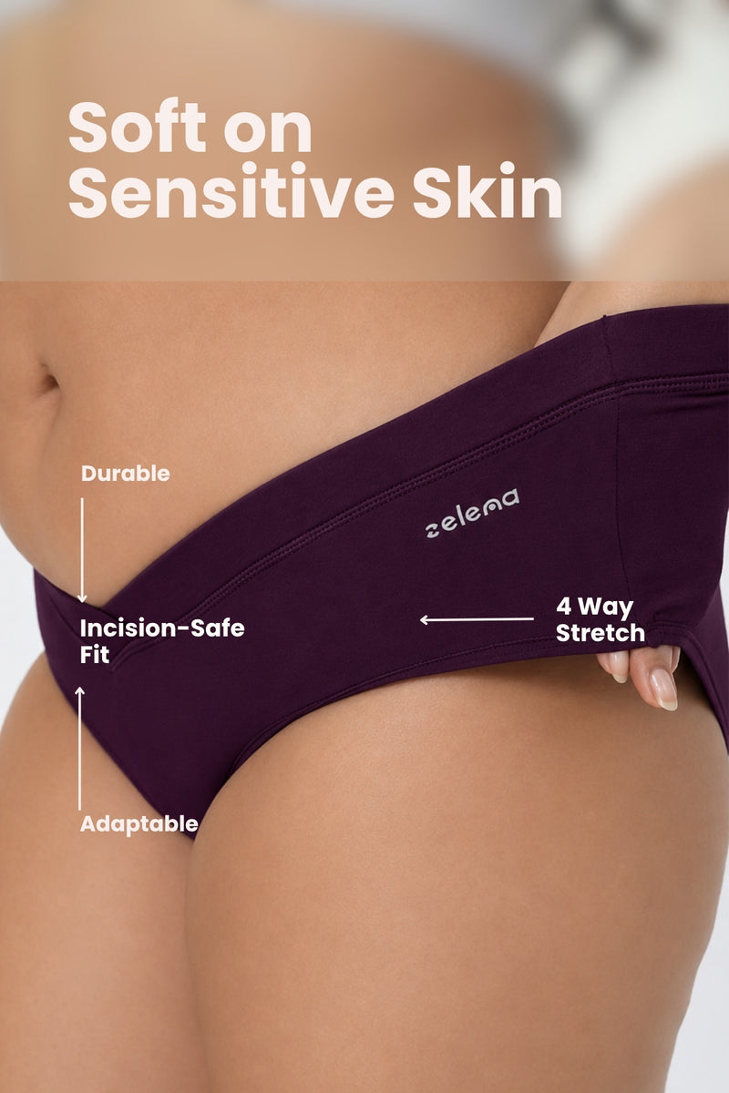 Modal C-Section Panty - Wine