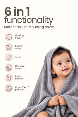 Elena Nursing Cover - Grey