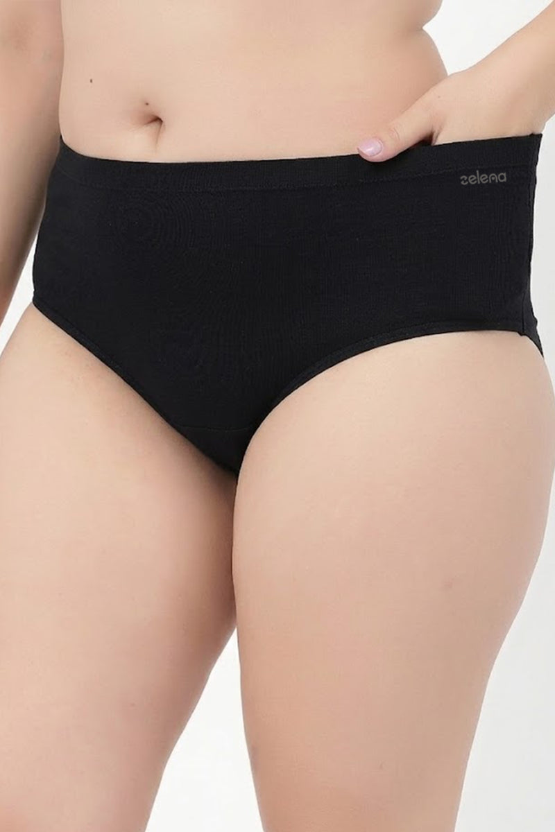 Cotton High-Rise Hipster - Black
