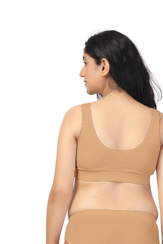 Skin Color Maternity Bra; clip-less design makes the breastfeeding process seamless.