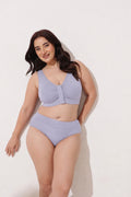 Ruched Invisible Button Nursing Bra - Mist