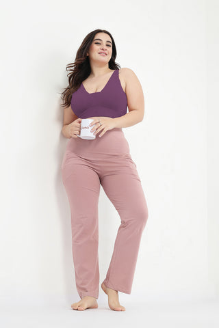 SecureFit Cotton Fixed-Pad Feeding Bra - Mauve Rose