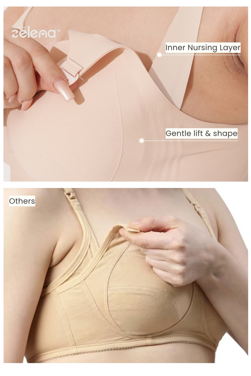 Sculpt & Lift Scallop Nursing Bra - Champagne