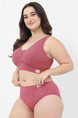 Sera Broad Rib Mid Rise Hipster Pack of 3 - (Blush, Mocha, Black)