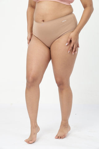 Zena Fine-Rib Bra & Pregnancy Panty - (Rose Gold & Skin)