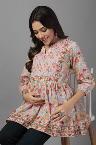 Blossom Charm Maternity Feeding Peplum Top