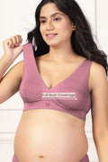247 (Upgraded) Plumwine Modal Padded Maternity Feeding Bra