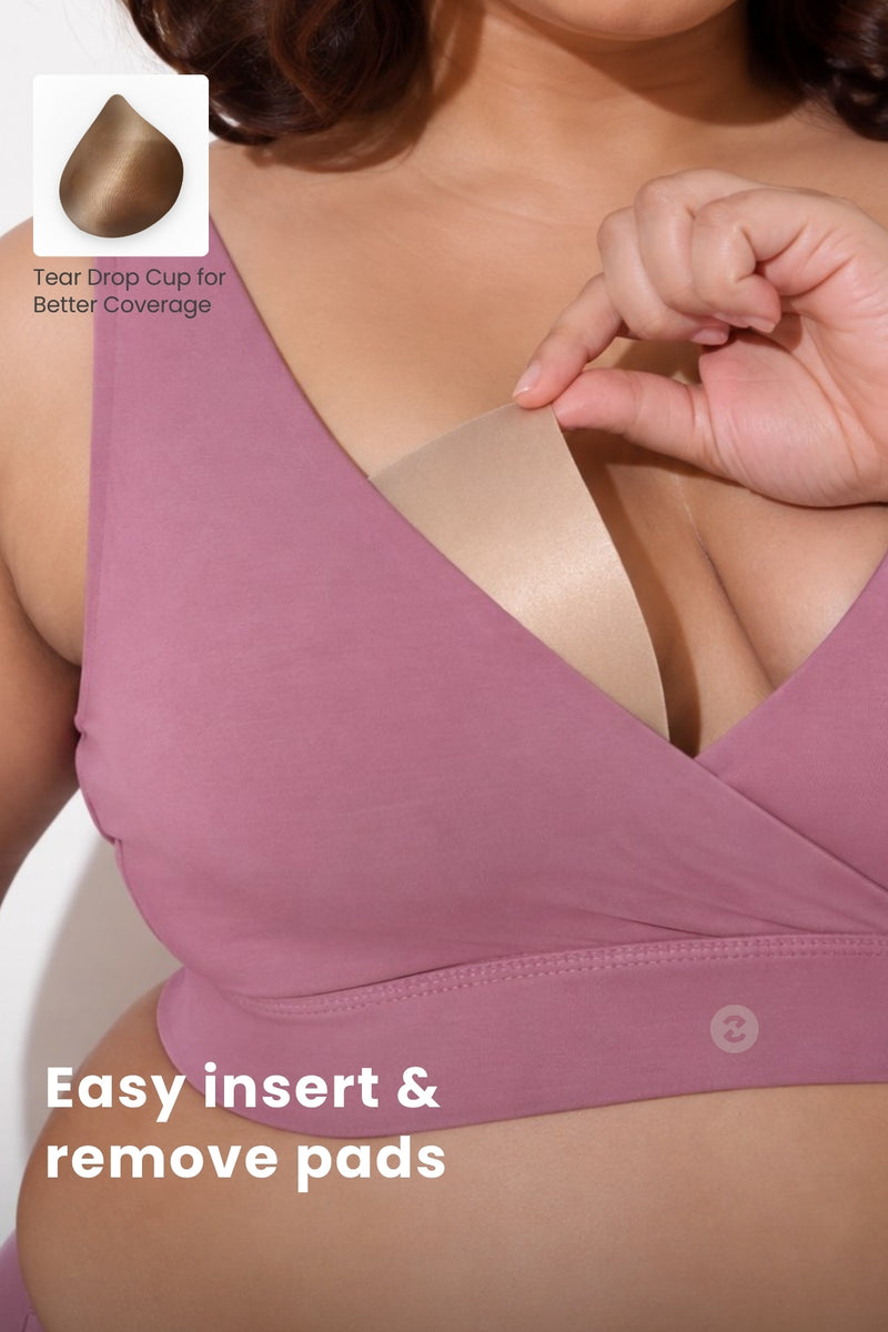 247 (Upgraded) Modal Padded Maternity Feeding Bra - Merlot