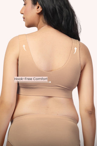 247 (Upgraded) Modal Pack of 3 Padded Maternity Feeding Bra (Navy, Dark Skin, Plumwine)