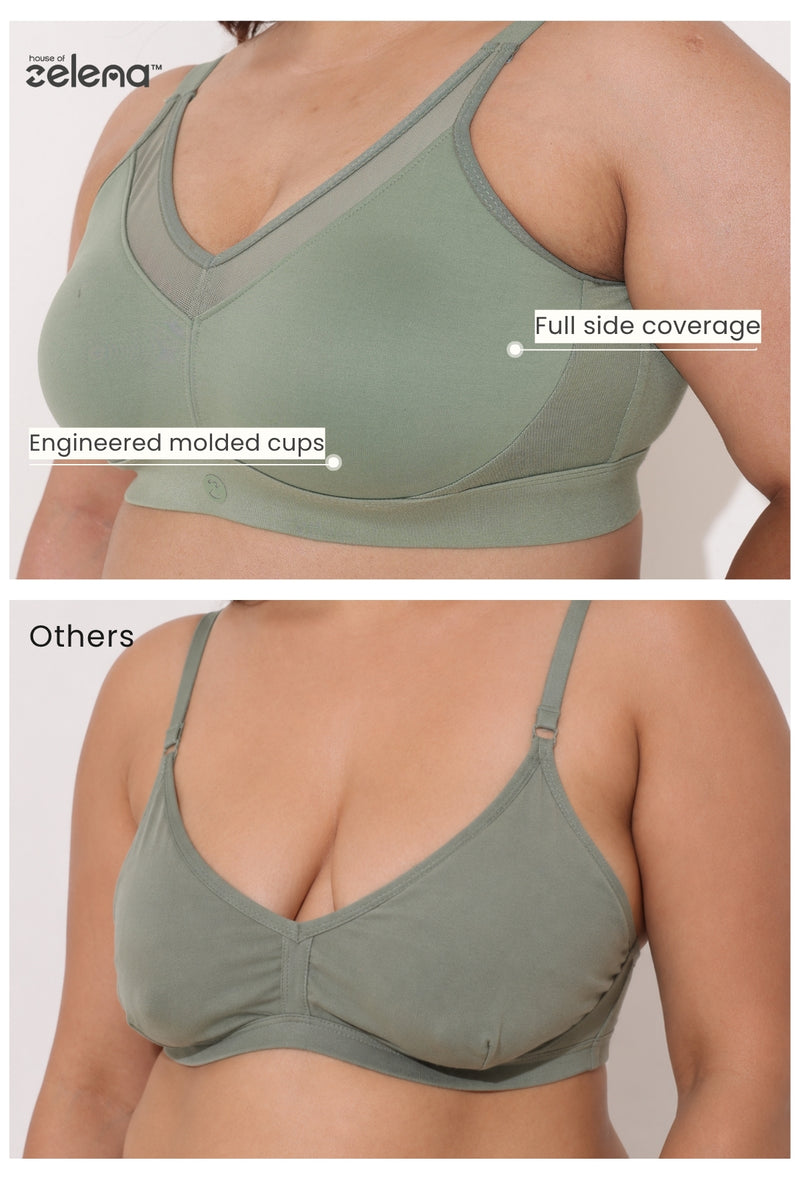 Sculpt & Lift Moulded Bra - Sage Green