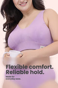 Natural Shape Fine Rib Bra - Lavender