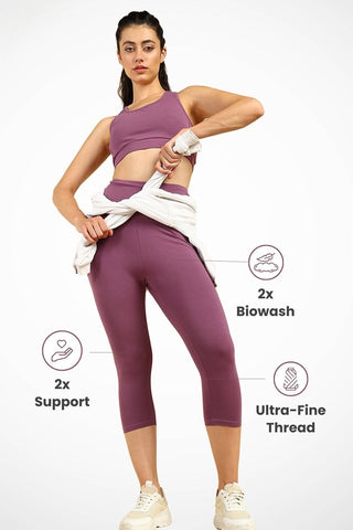 Rosewood Capri; flexible material allows movement during lounging and walking.