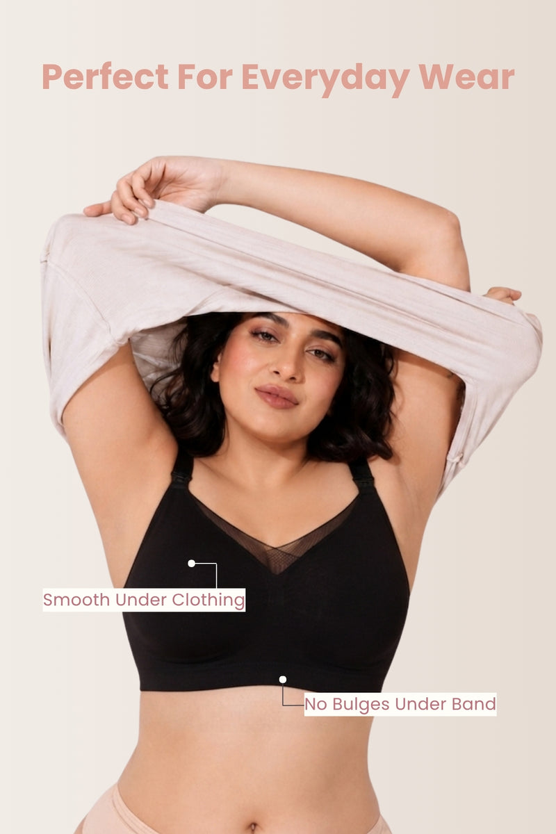 Sculpt & Lift Powermesh Nursing Bra - Onyx