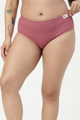 Sera Fine Rib Mid Rise Hipster - Blush