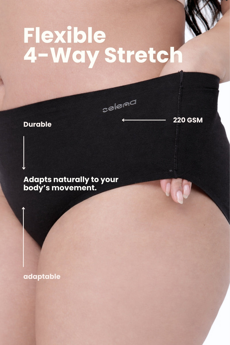 The Invisible Panty (Cotton | Mid Rise | Black)