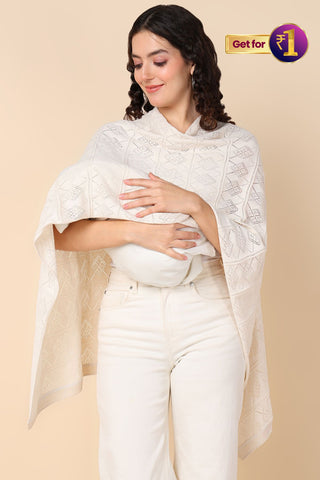 White Diamond Designed Feeding & Nursing Cover