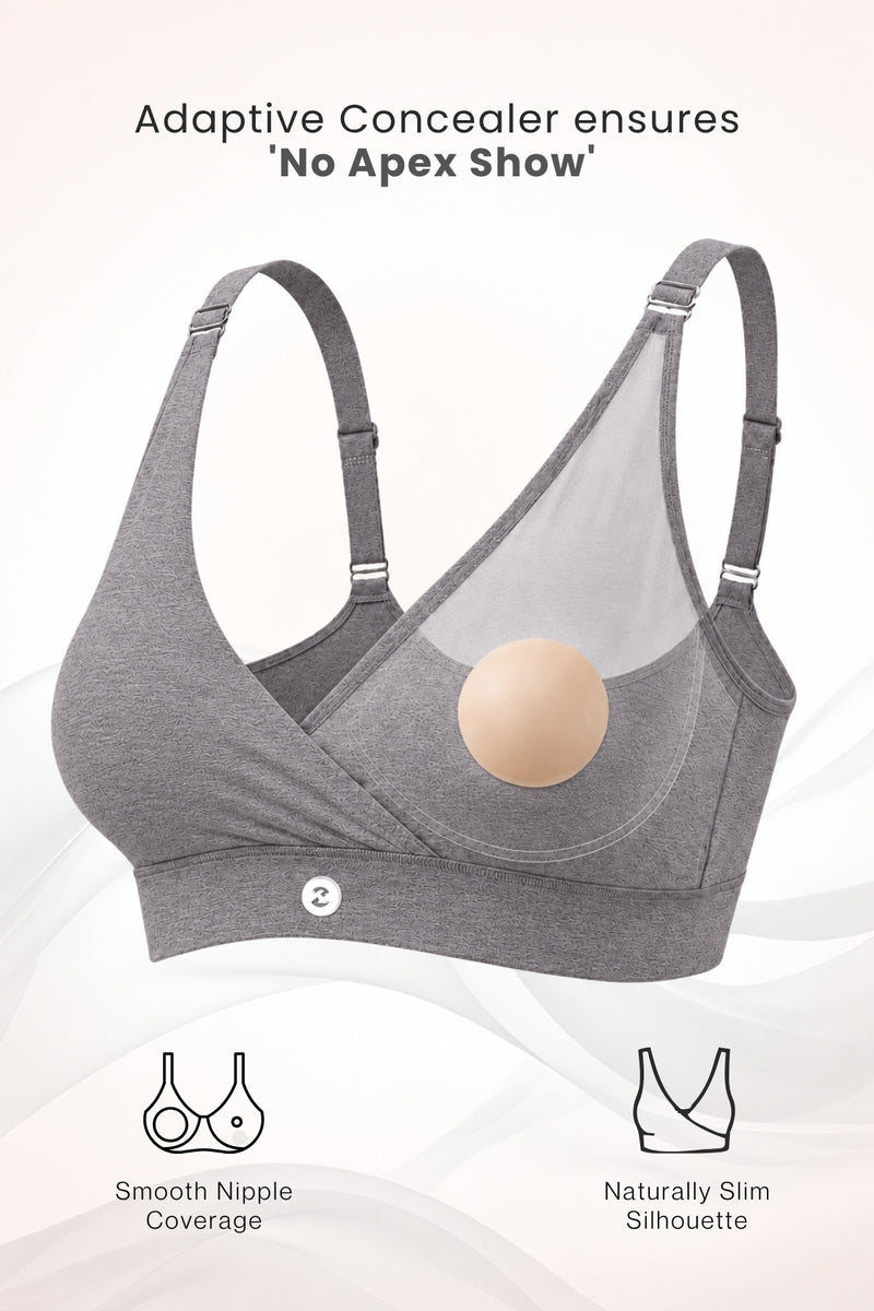 247 Extra Support Cotton Feeding Bra with Adjuster - Melange Anthrea
