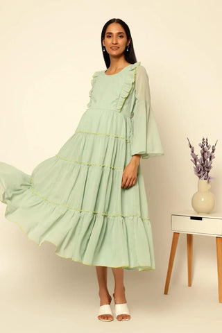Maternity Photoshoot Special : Light Green Gown with Pocket
