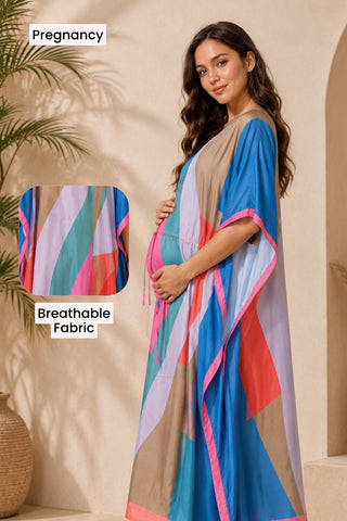 Multicolor Maternity Zipless Feeding Kaftan