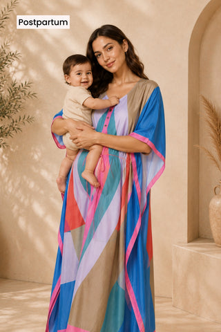 Multicolor Maternity Zipless Feeding Kaftan