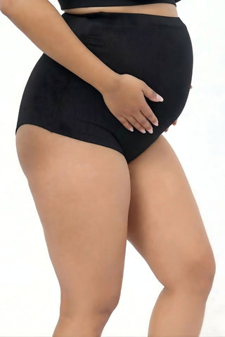 Pregnancy Panty – Over-the-Belly (Rib Textured) - Black