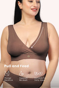 247 (Upgraded) Brown Modal Padded Maternity Feeding Bra