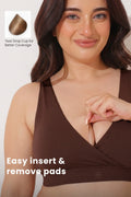 247 (Upgraded) Brown Modal Padded Maternity Feeding Bra