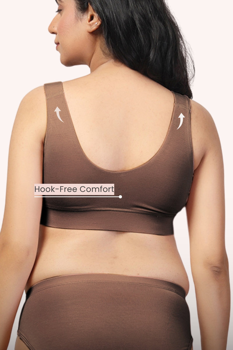 247 (Upgraded) Brown Modal Padded Maternity Feeding Bra