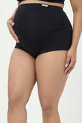 House of Zelena Over-the-Belly (Rib Textured) Pregnancy Panty  in Black for comfort.