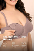 Lira Ribbed Cotton Nursing Padded Bra - Dark Skin