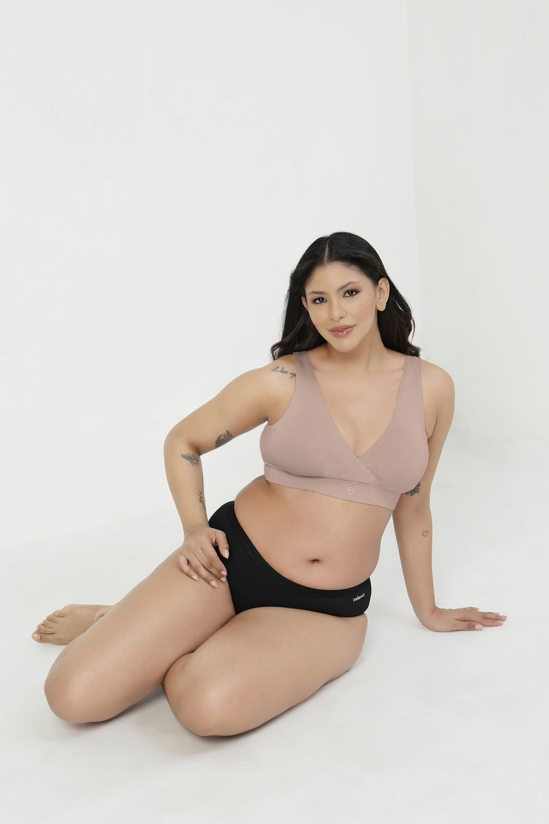 247 (Upgraded) Modal Padded Maternity Feeding Bra - Light Skin