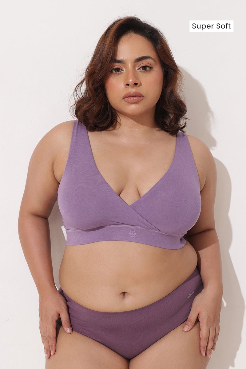 247 (Upgraded) Lavender Modal Padded Maternity Feeding Bra