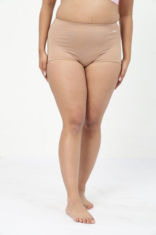 Securefit Cotton Non-Padded Feeding Bra & High Rise Boy Short - (Baby Pink & Dark Skin)