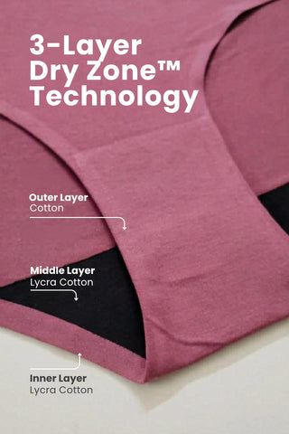  Mid-Rise Cotton Everyday Hipster (Pack of 3) (Black, Blush & Mist)