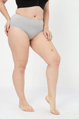 High-Waist Cotton Comfort Hipster (Pack of 4) (Black, Blush, Grey Melange & Light Skin)