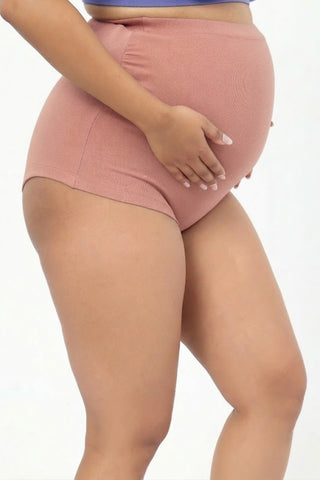 Pregnancy Panty – Over-the-Belly (Rib Textured) - Rose gold