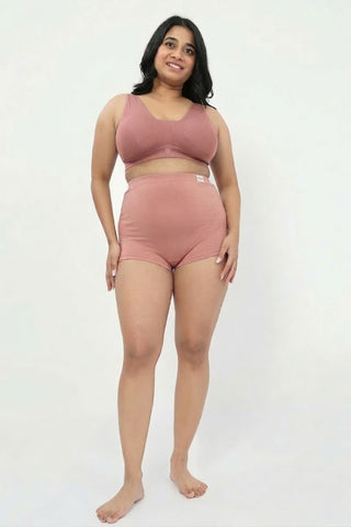 Pregnancy Panty – Over-the-Belly (Rib Textured) - Rose gold