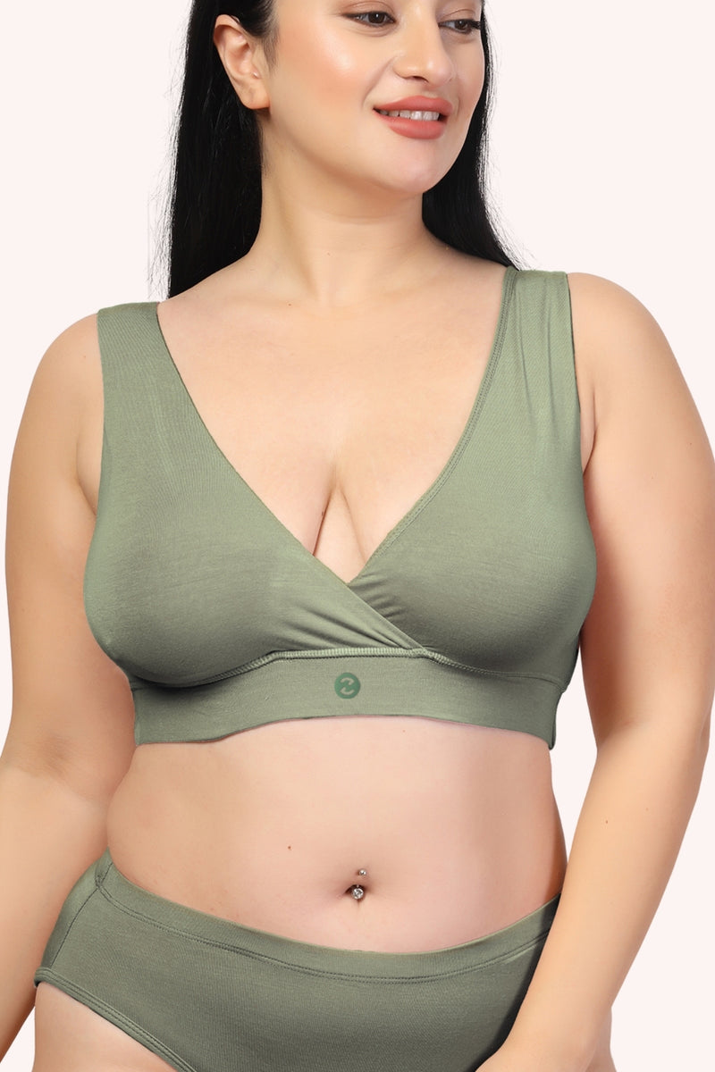 247 (Upgraded) Matcha Modal Padded Maternity Feeding Bra