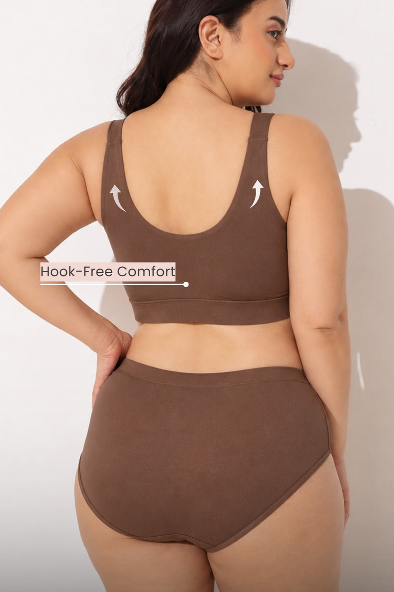 247 (Upgraded) Brown Modal Padded Maternity Feeding Bra