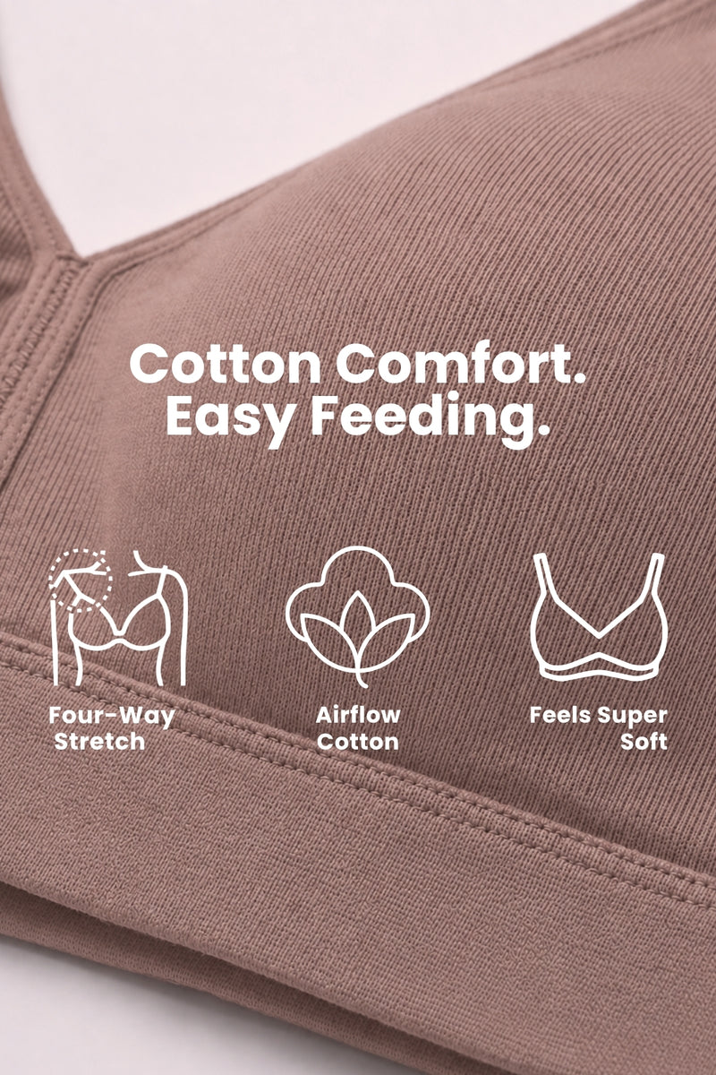 Lira Ribbed Cotton Nursing Padded Bra - Dark Skin