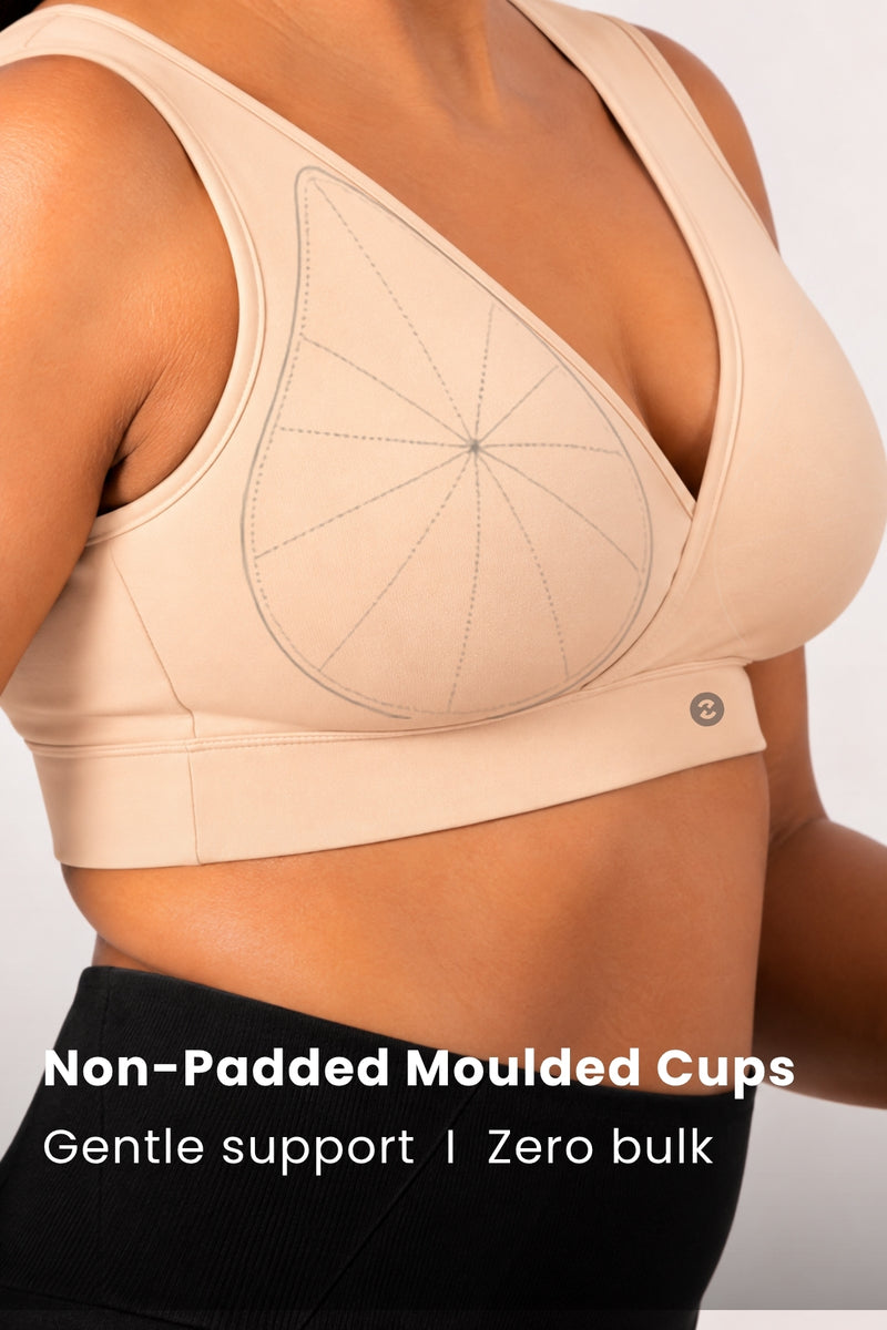EasyMove non-padded Cotton Yoga Bra - Nude Almond