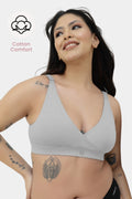 247 Extra Support Cotton Feeding Bra with Adjuster - Grey Melange