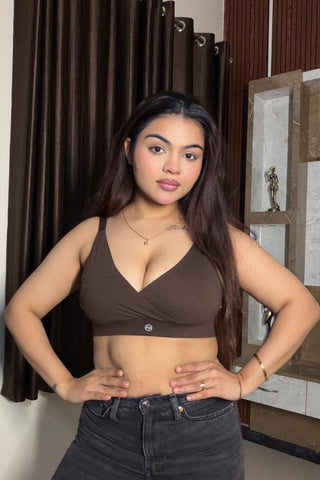 247 Extra Support Cotton Feeding Bra with Adjuster - Brown