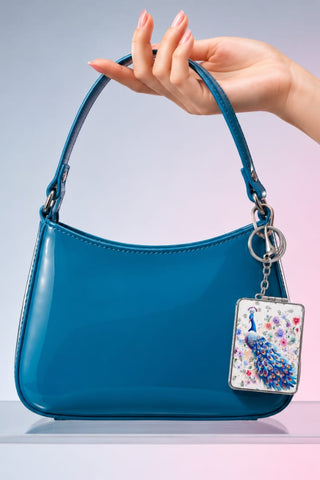 Peacock Mirror Keychain