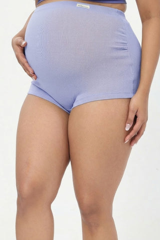 Pregnancy Panty – Over-the-Belly (Rib Textured) - M Blue