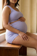 Pregnancy Panty – Over-the-Belly (Rib Textured) - M Blue
