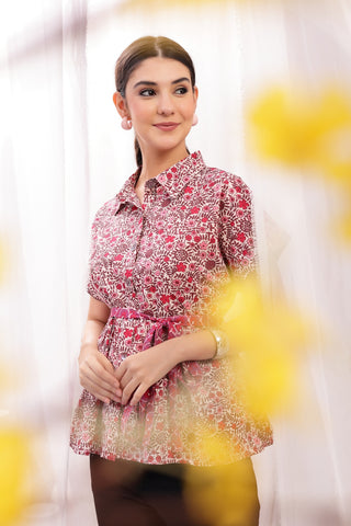 Floral Print; detailed pattern enhances the garment design.