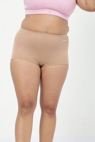 Securefit Cotton Non-Padded Feeding Bra & High Rise Boy Short - (Baby Pink & Dark Skin)