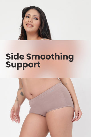 Sculpting Cotton Boyshorts (Pack of 2) (Black & Dark Skin)