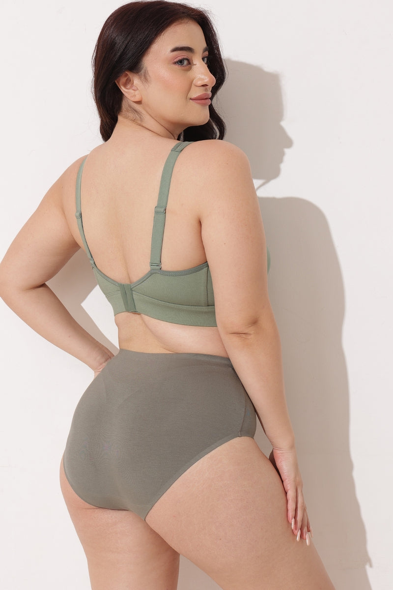 Sculpt & Lift Powermesh Bra - Sage Green